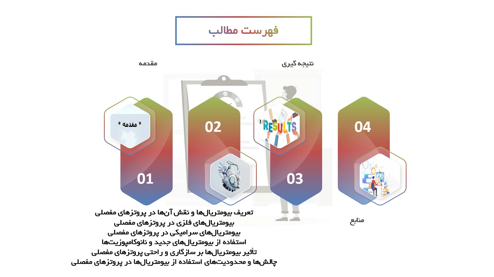 پاورپوینت در مورد تأثیرات استفاده از بیومتریال‌ها در تولید پروتزهای مفصلی